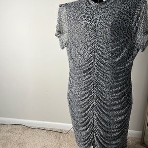 Floral print pull string dress